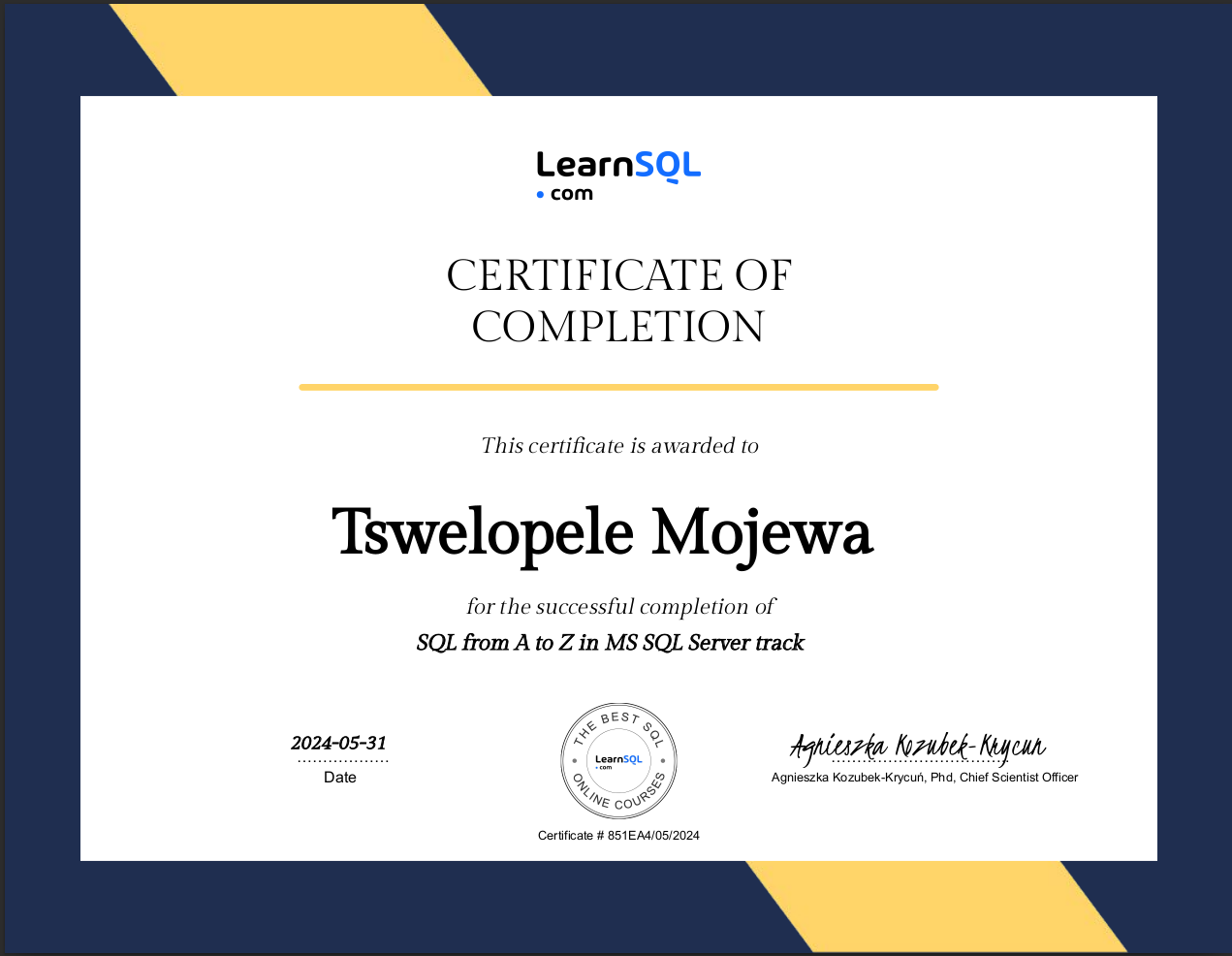Certificate Title 1