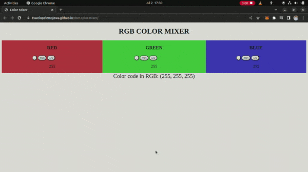 DOM - Color mixer
