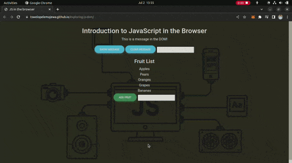 Introducing JavaScript in the Web Browser
