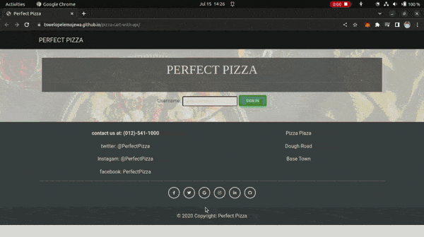 Pizza Cart Using API